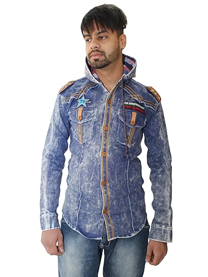 denim shirt with hoodie