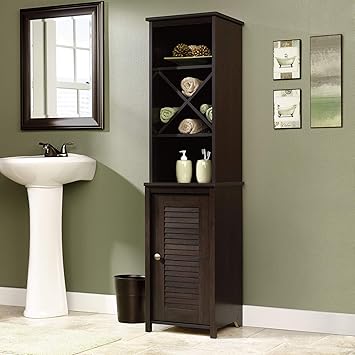 Amazon Com Sauder Peppercorn Linen Tower L 14 72 X W 15 51 X H 60 59 Cinnamon Cherry Furniture Decor