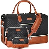 Weekender Bag for Women, Travel Duffel Bag Carry On Overnight Bag with Shoe Compartment Large Nylon Travel Weekend Tote Bag