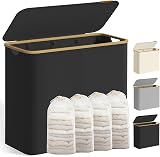 SONGMICS 200 L Laundry Basket with Lid 4-Section Large Hamper 78 x 38.5 x 70.5