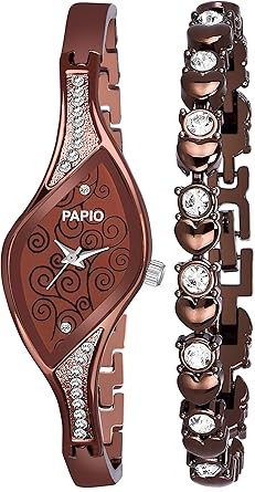 Analogue Women's Watch with Bracelet (Brown Dial Brown Colored Strap) - P-WC 5005
