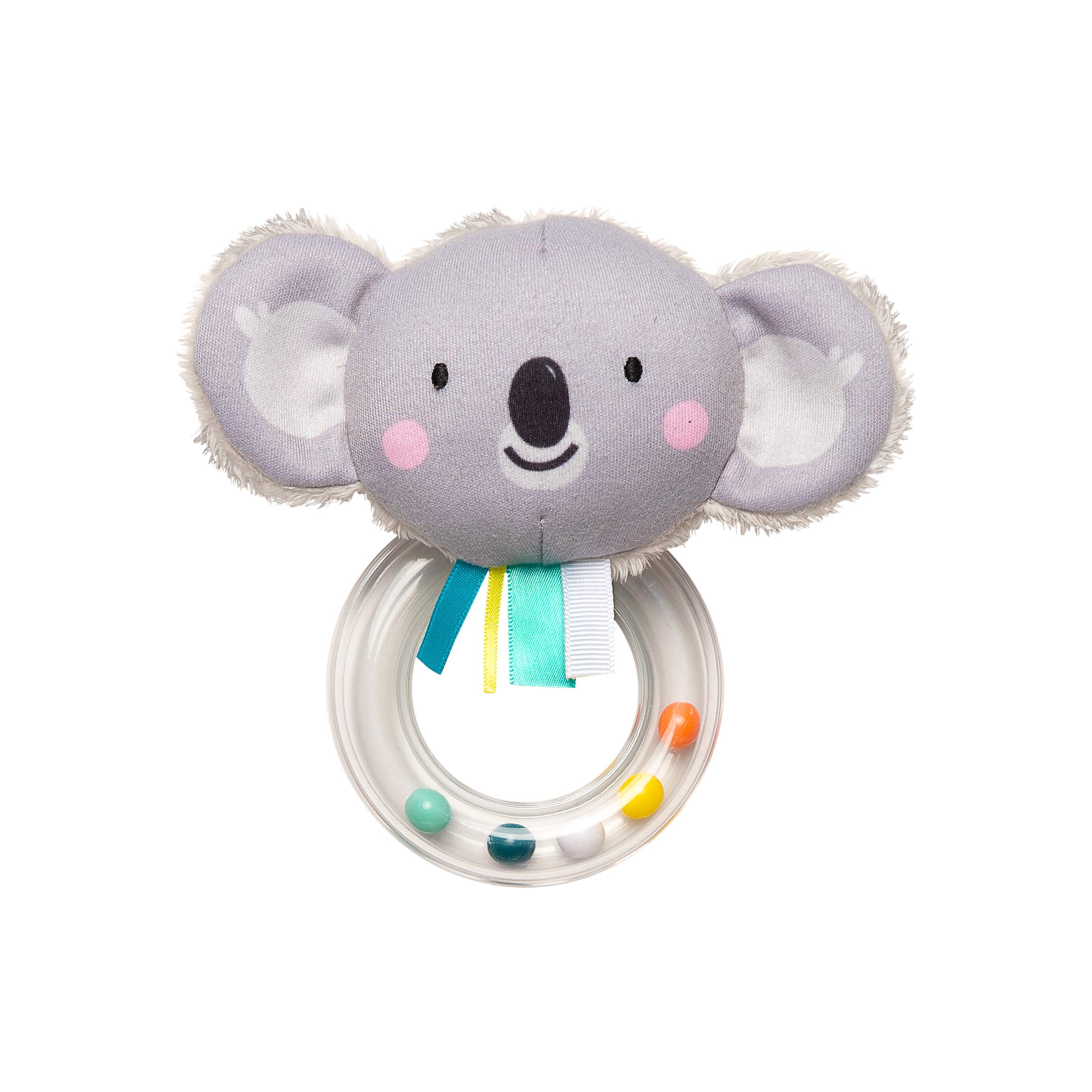 Taf Toys Kimmy Koala Newborn Baby Rattle. Soft Plush Toddler Sensory Ring Rattle with Ribbons and Crinkling Ears. Easy to Grab. Colourful Beads. Suitable for Boys & Girls from Birth