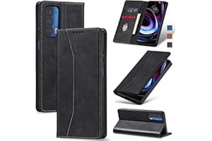 Jasonyu Flip Wallet Case for Motorola Edge 5G UW/Moto Edge (2021),Leather Magnetic Folio Cover with Card Holder,Kickstand - TPU Shockproof Durable Protective Phone Case,Black