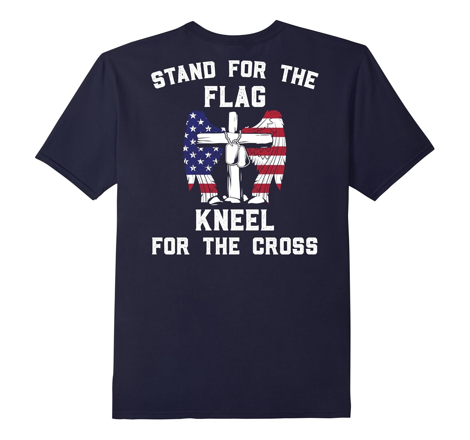 I Don't Kneel Christian T-Shirt (Design On Back of Shirt)-Rose