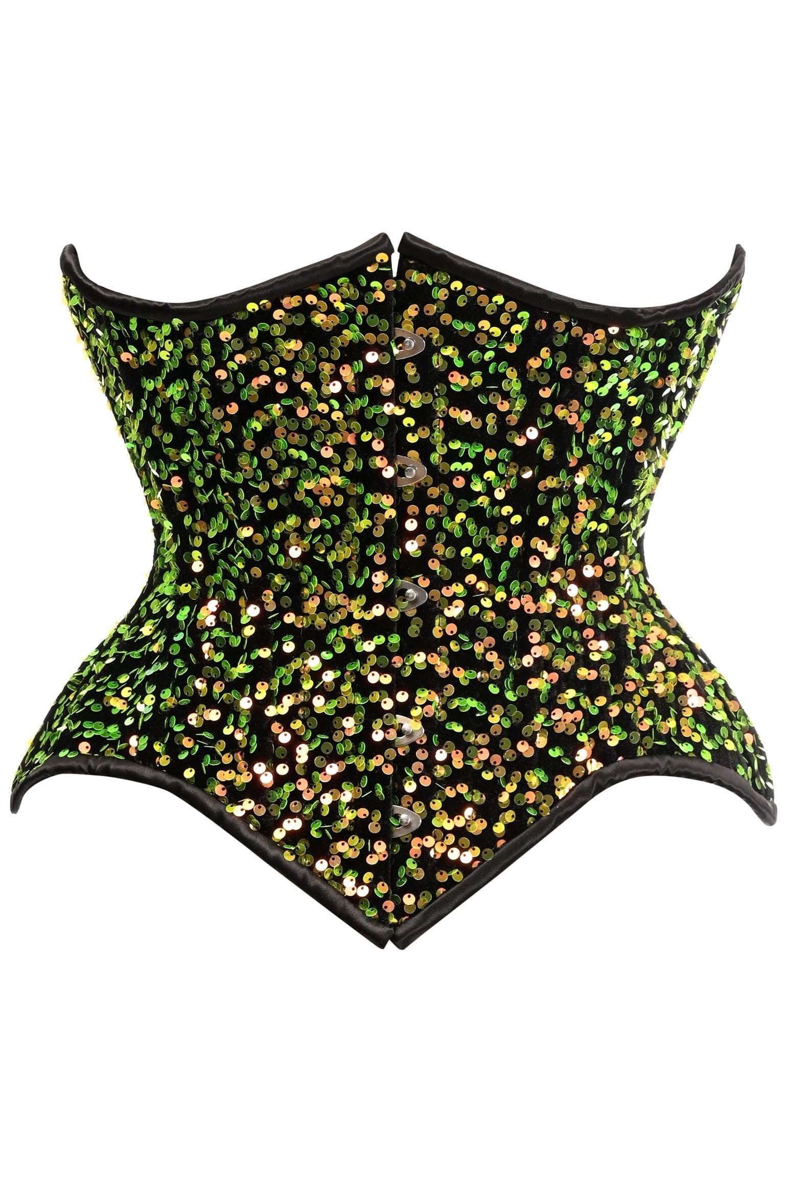 Photo 1 of Top Drawer Multi Green Sequin Curvy Cut Waist Cincher Corset (5X)