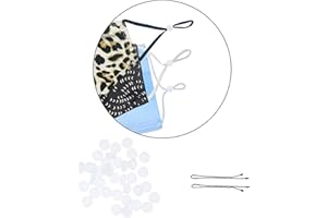 Mandala Crafts Donut Masks Adjusters Elastic Cord Locks for Adjustable Ear Loops Straps Ties - 200 Clear Silicone Face Masks Clips Tighteners Toggle Buckles for Adults Children Drawstring Ear Savers