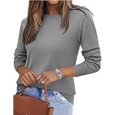Zeagoo Womens 2026 Fall Sweaters Long Sleeve Tops Classic Crew Neck Pullover Sweaters Loose Dressy Casual Basic Clothes