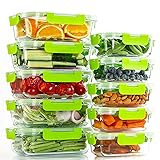 UMEIED 10 Pack Glass Food Storage Containers with