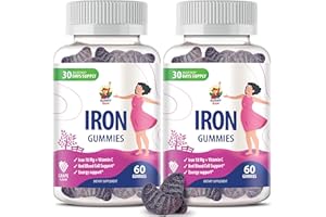 SUNNY SAM Iron Gummies for Kids & Adults - Iron Vitamins with Vitamin C, 10mg per Serving - Iron Chewable Fruit Gummy for Immune Support Red Blood Cell Production