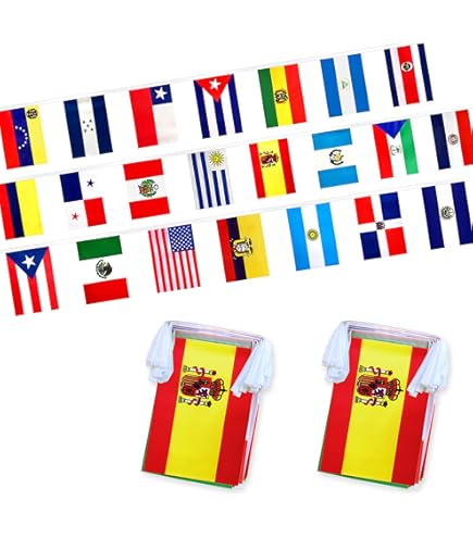 WEITBF 22 Countries Spanish Speaking Stick Flags - Small Mini Assorted Latin America Latino Hand Held Flags For Heritage Hispanic Month Decoration,5 - View #7