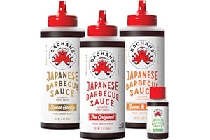 Bachan's Japanese Barbecue Sauce 4 Pack - 1 OG, 1 Sweet & Spicy, 1 Sweet Honey, 1 Yuzu Mini - BBQ Sauce for Wings, Chicken, Beef, Pork, Seafood, Noodles, and More. Non GMO, No Preservatives, BPA free