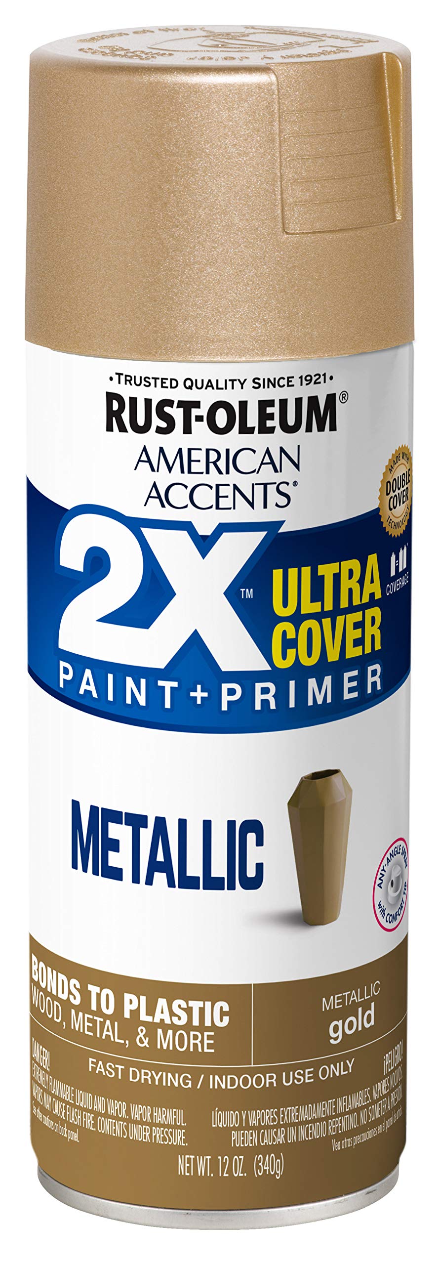 Rust-Oleum 327909-6PK American Accents Spray Paint, 12 Ounce (Pack of 6), Metallic Gold