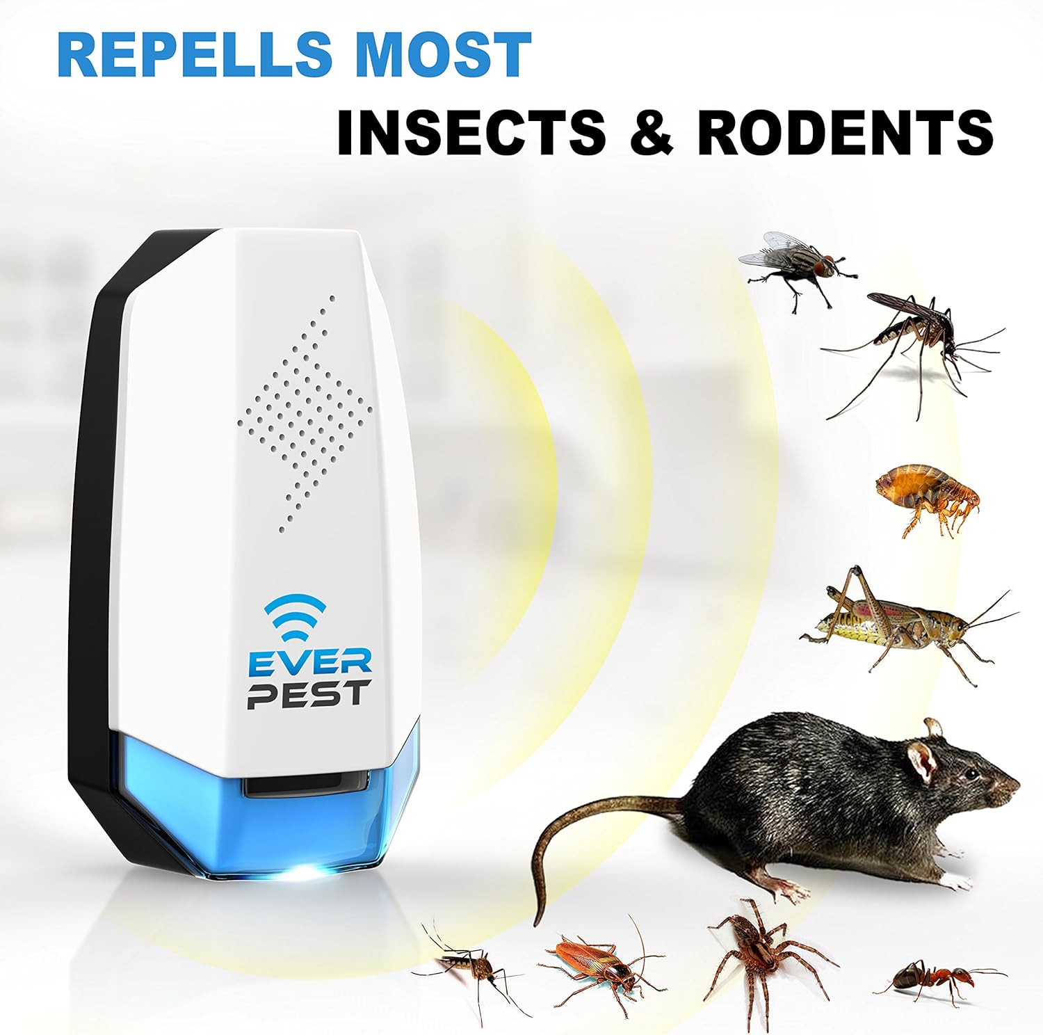 Pest Control Ultrasonic Pest Control- Eco-Friendly Electronic Waves Ultrasonic Pest Repeller Indoor Plug in Repellent for Mice Rats Cockroaches Ants Snake 2 Pack : Garden & Outdoor