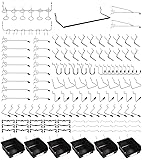 Pegboard Hooks, with Bins, Peg Locks, for