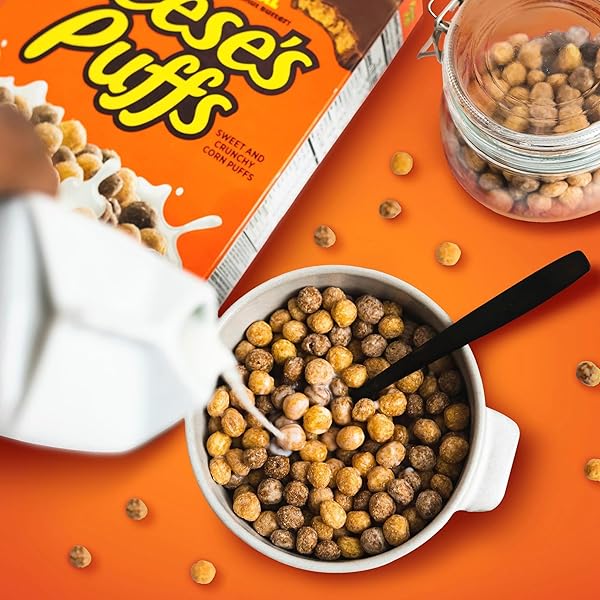 REESE’S PUFFS BREAKFAST CEREAL, CHOCOLATEY PEANUT BUTTER CEREAL, LARGE SIZE, 16.7 OZ