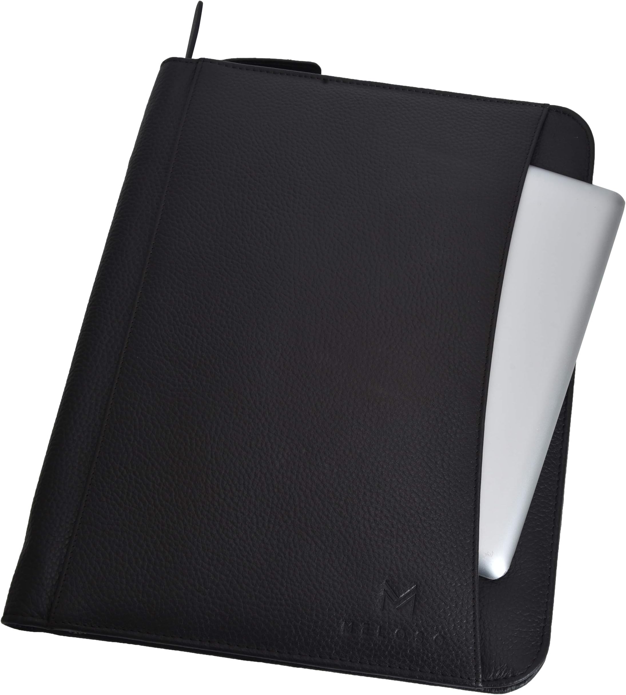 Leather Business Padfolio Portfolio for Men - Professional Executive Zippered Binder Folder 13.5 x 11 Inches Notepad Folio School Organizer for Women