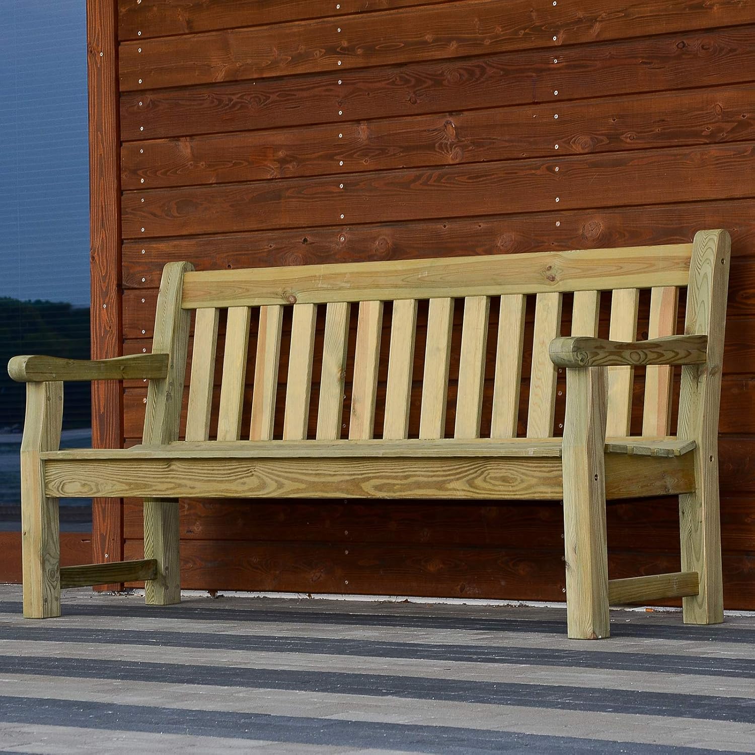 BrackenStyle Darwin 4 Seat 183cm Garden Park Bench - Durable Heavy Duty Dip Treated Pine Timber Outdoor Seat - Image 3
