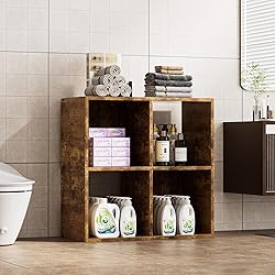 COMHOMA 4 Wood Cube Storage Organizer with Open