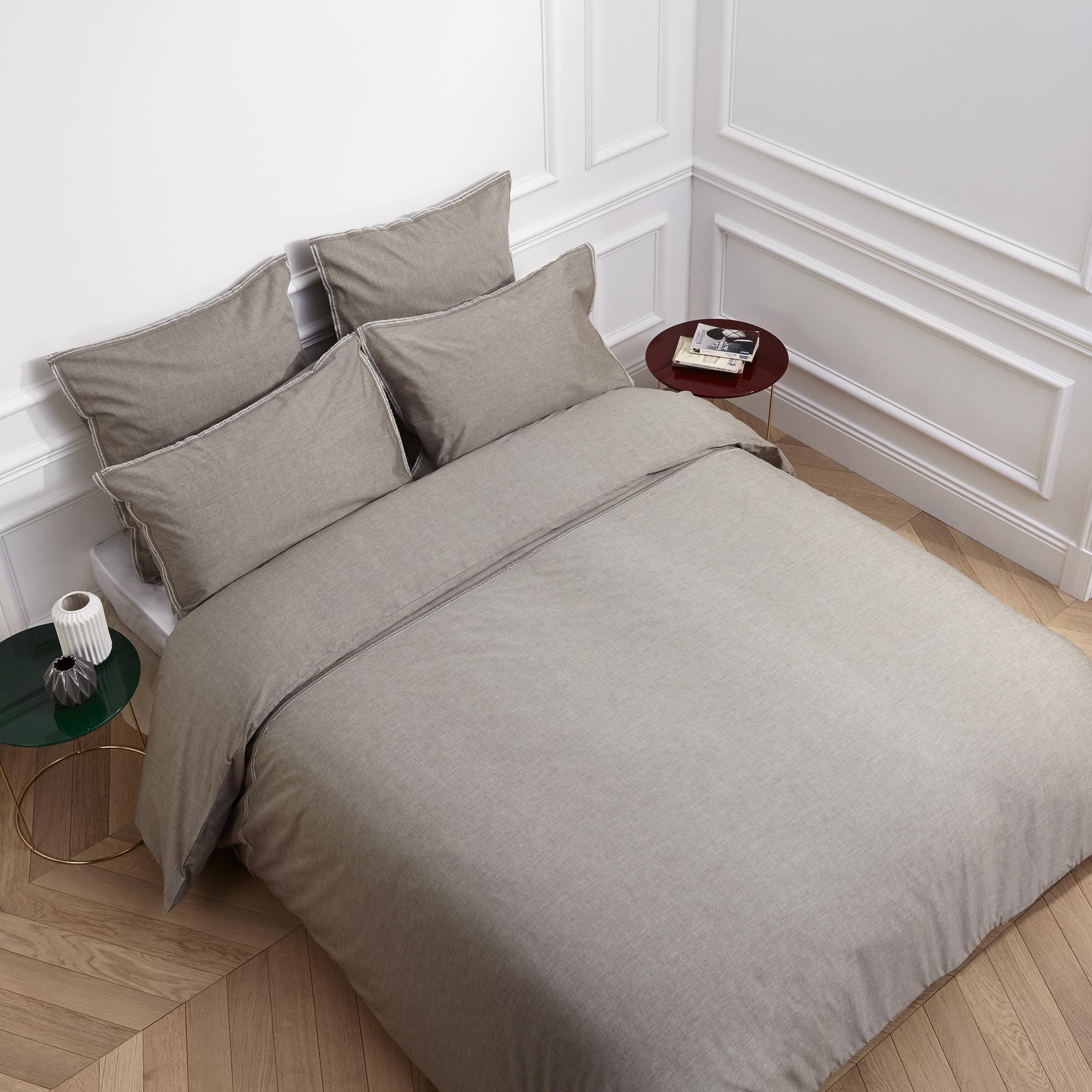 MADURA Pillowcase Luke, Cotton, taupe, 220 x 240 cm