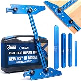 ELEON Staircision&trade; Stair Tread Template Tool (XL - 63") - Aluminum Alloy Jig for Accurately Measuring Angle, Length, &amp; Depth - Compatible with All Types of Layout Projects, Comes with Sturdy Case