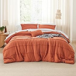 Bedsure Burnt Orange California King Comforter Set