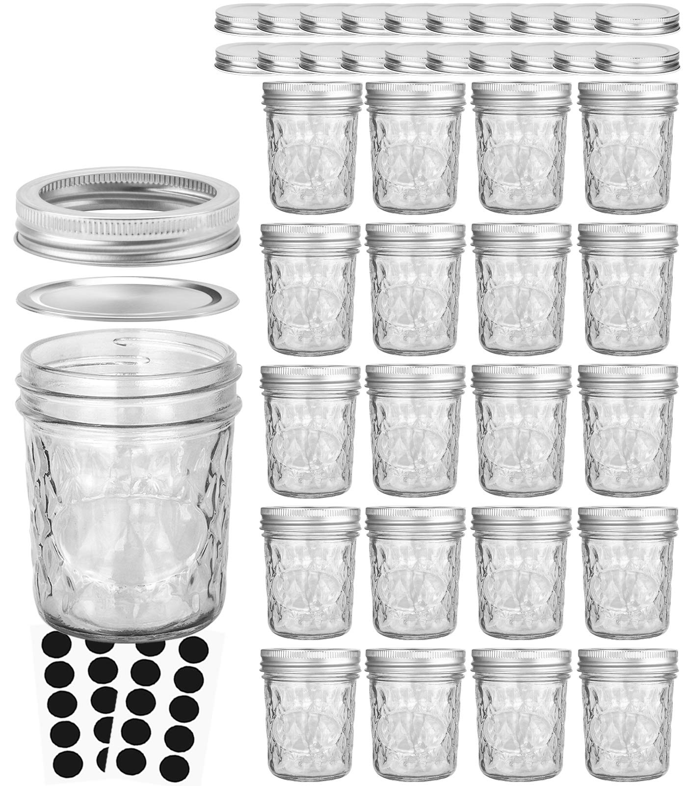 Photo 1 of VERONES Mason Jars 6 OZ, 20 PACK 6oz Mason jars Canning Jars Jelly Jars With Lids, Ideal for Jam, Honey, Wedding Favors, Shower Favors, Extra 20 Lids