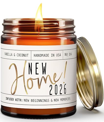 House Warming Gifts New Home, Housewarming Gifts New Home '2026' Soy Candle, w/Vanilla, Coconut & Vetiver I for New House, New House Gift I 9oz Jar, 50Hr Burn, Made in USA