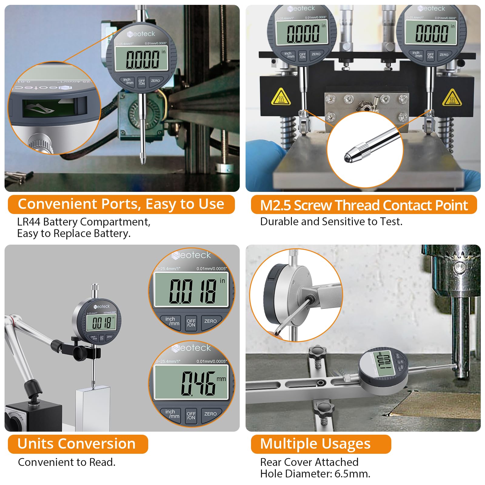 Neoteck DTI Electronic Digital Dial Indicator 1''/25.4mm Digital