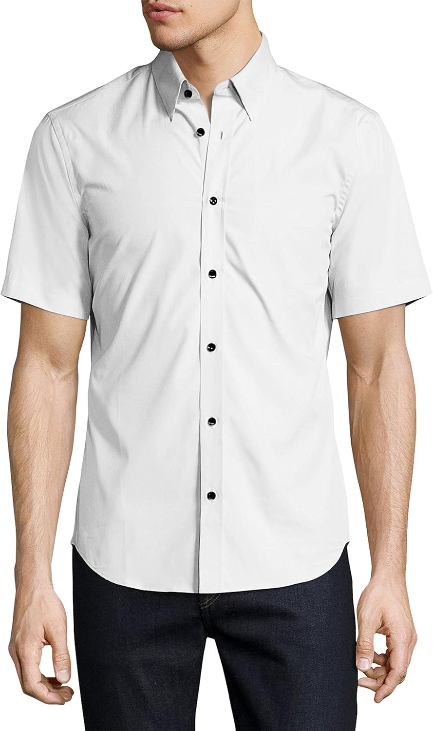 short sleeve slim fit dress shirt