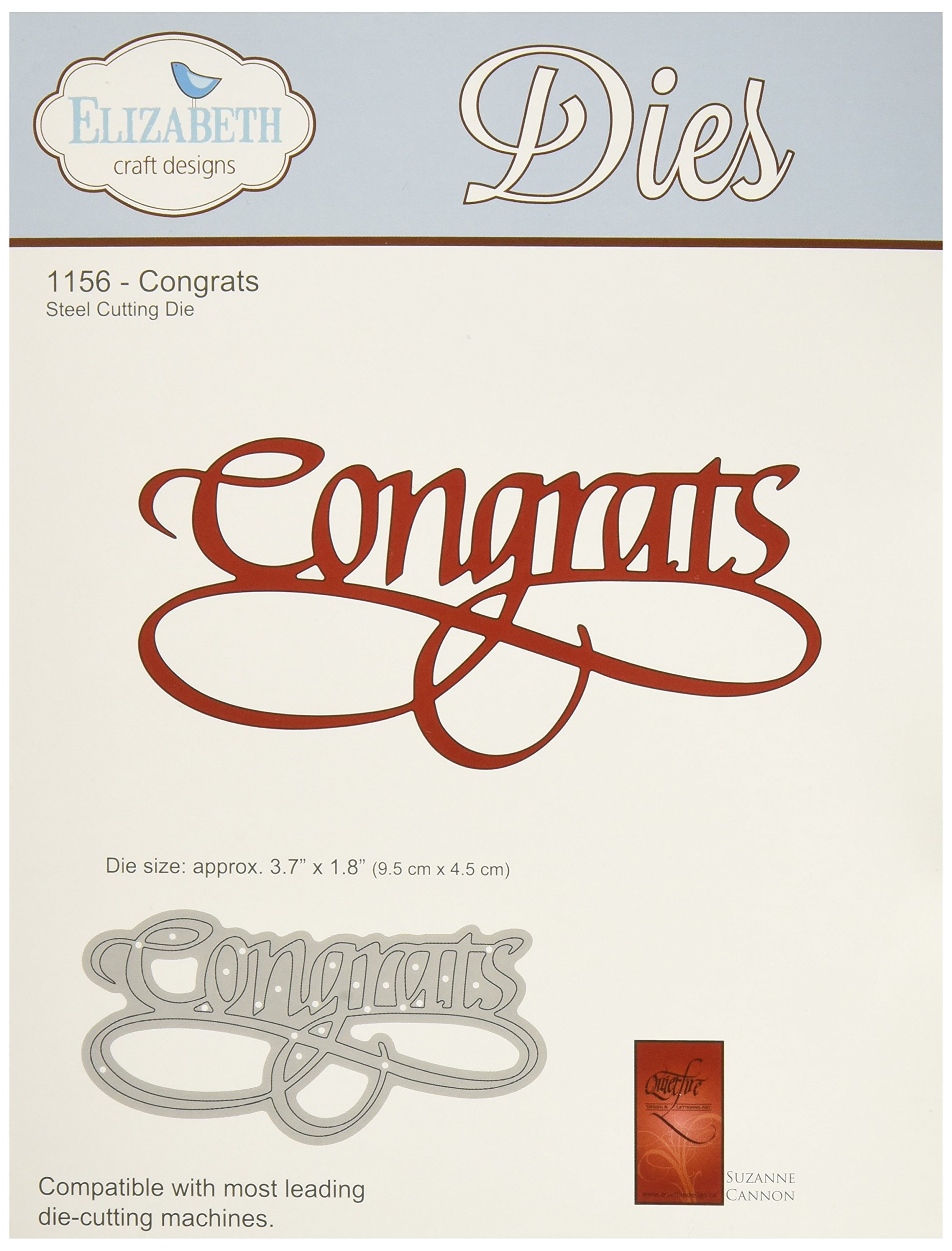 Elizabeth Craft Designs Metal Die Congrats, 1. 8 x 3.7-inch, Acrylic, Multicoloured, 0.1 x 5.4 x 8.4 cm