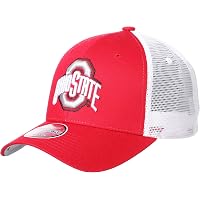 Ohio State University Baseball Hat - Adjustable Cloth Strap, Embroidered Buckeyes Cap, Gray Washed Cotton