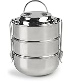 Happy Tiffin - Raja Domed 3 Tier - Tiffin Lunch Box - Office Tiffin - Stainless Steel