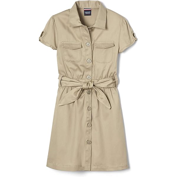 Amazon.com: unik Girl Uniform Belted Safari Dress Khaki Size 4 : Clothing,  Shoes & Jewelry