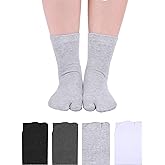 Syhood 4 Pairs Flip Flop Socks Tabi Split Toe Socks for Men Women Supplies