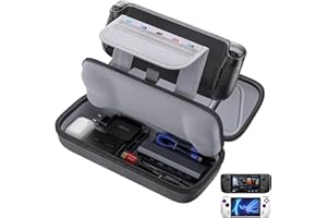 JSAUX Carrying Case Compatible with Steam Deck, Protective Hard Shell Carry Case Built-in Charger & Docking Station Storage(U