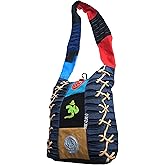 Blue Red Hobo Cotton Sling Cross Body Messenger Shoulder Bag Hippie Boho Bohemian Light Roomy Spacious | Hippie, Boho, Bohemian, Light, Roomy, Spacious