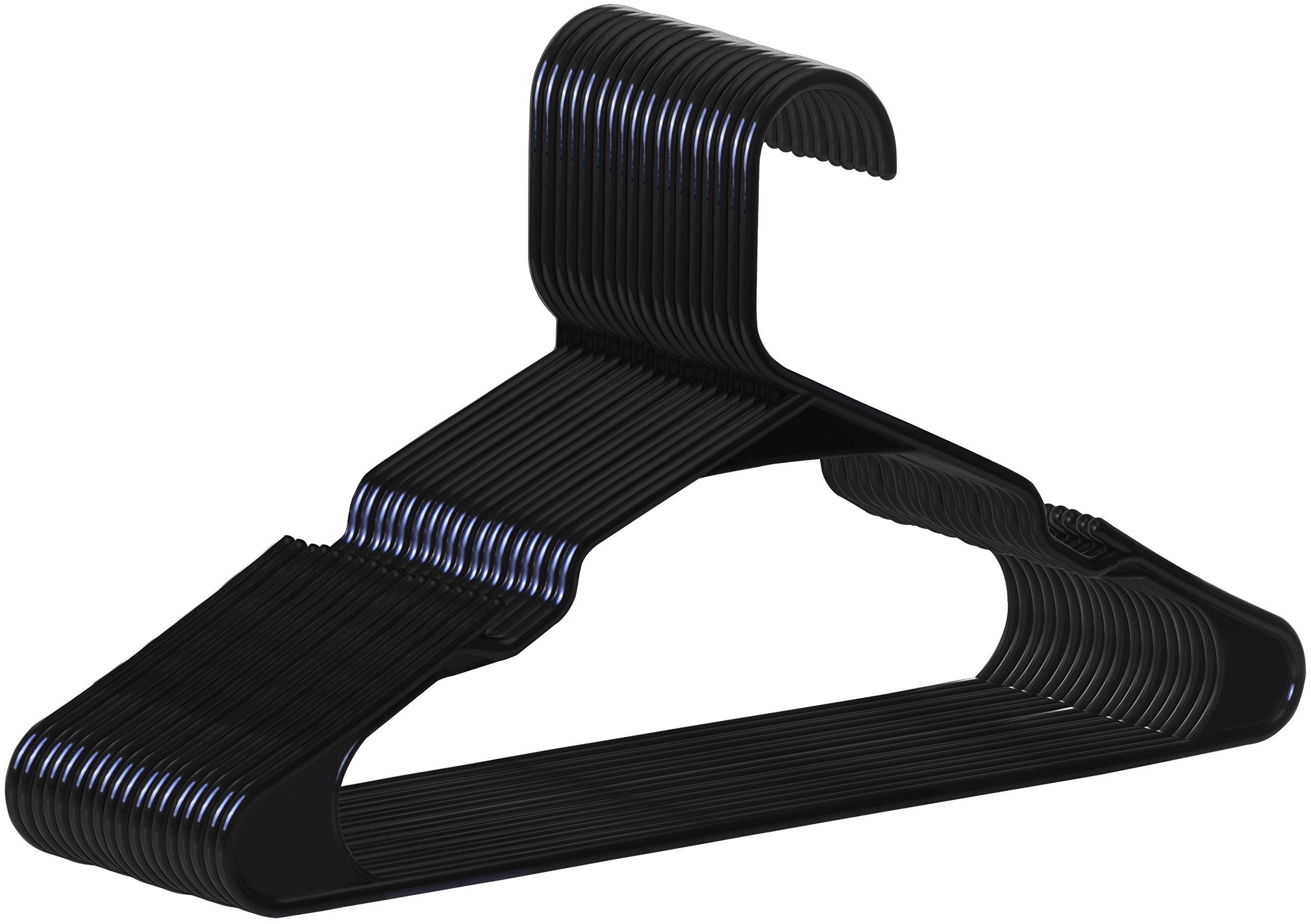Utopia Home Black Plastic Standard Hangers for Clothes 50Pack Heavy