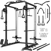 GOIMU DP01 Power Cage, 2000LBS Squat Rack with Cable Crossover and Dual Independent Pulley System, Full Cage for Full Body Training, Power Rack with More Training Attachments for Home Gym