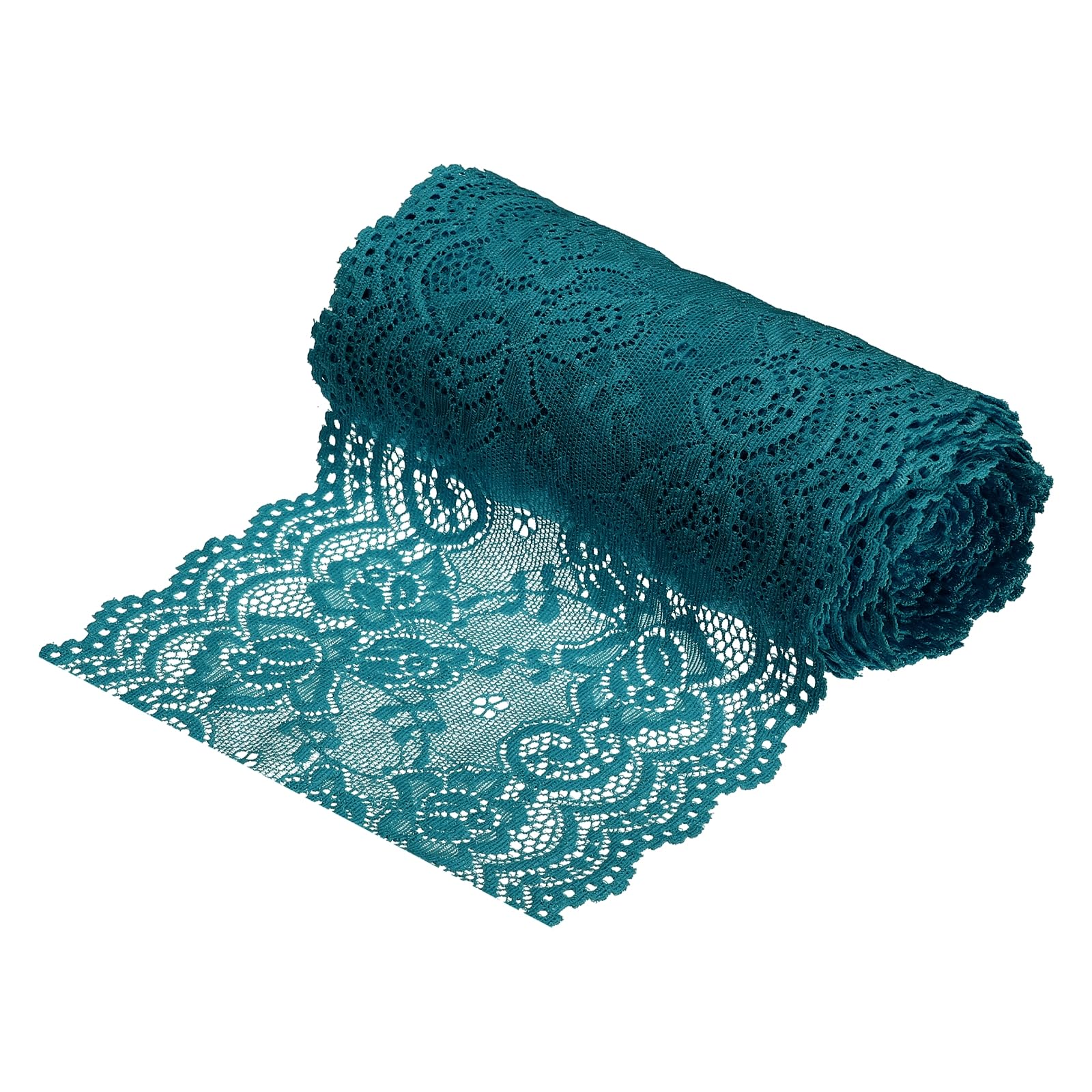 Photo 1 of MECCANIXITY 6 Inch Wide 5 Yard Lace Ribbon Floral Pattern Dark Blue Lace Trim Ribbon for Sewing Making, and DIY Crafts, Gift Wrapping, Bouquets, Wedding Decor