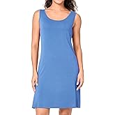 BAMBOO COOL Women’s Sleeveless Nightgown Soft Lightweight Nightshirts Sleep Dress Wide Strap Summer Sleepshirt