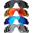 Betterun 4 Pairs Anti-scratch Polarized Replacement Lenses for Oakley M2 Frame OO9212 Sunglasses, Retro Black+silver+blue+fire