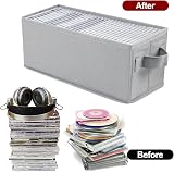 UENTIP CD Storage Box Pack of 2 13.2 x 5.9 x 5.3 Grey Holds 165 Discs view 3