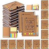 Tenceur Employee Appreciation Gifts Bulk - Inspirational Notebook with Sticky Note Motivational Pen Thank You Valentines Day Gift for Coworkers, Office Staff, Team, Nurse, Teacher(100 Sets)