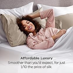 Bedsure King Size Satin Pillowcase Set of 2 - Taupe