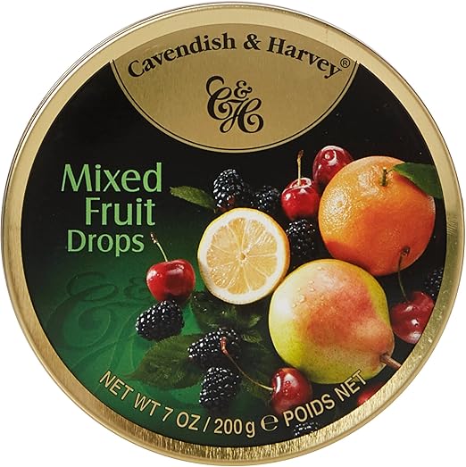 Cavendish & Harvey Mixed Fruit Drops Tin Amazon.co.uk Grocery
