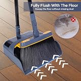 JEHONN Dustpan and Brush Set Long Handled 138CM 180° Swivel, Comb Teeth view 2