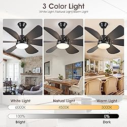MADSHNE Ceiling Fans with Lights and