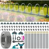 360&deg;Adjustable Drip Irrigation System,100FT Irrigation System for Garden | 16 Copper Nozzles,82Pcs Automatic Misting Sprinkler,5/16" Tubing, Ideal for Raised Bed, Patio,Lawn, and Yard Care Projects
