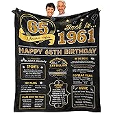 65th Birthday Gifts for Women Men, Birthday Gifts for 65 Year Old Woman Man, 65 Year Old Birthday Gifts for Women Men, 1961 Birthday Gifts for Women, 65th Birthday Gift Ideas Throw Blanket 60x50 Inch
