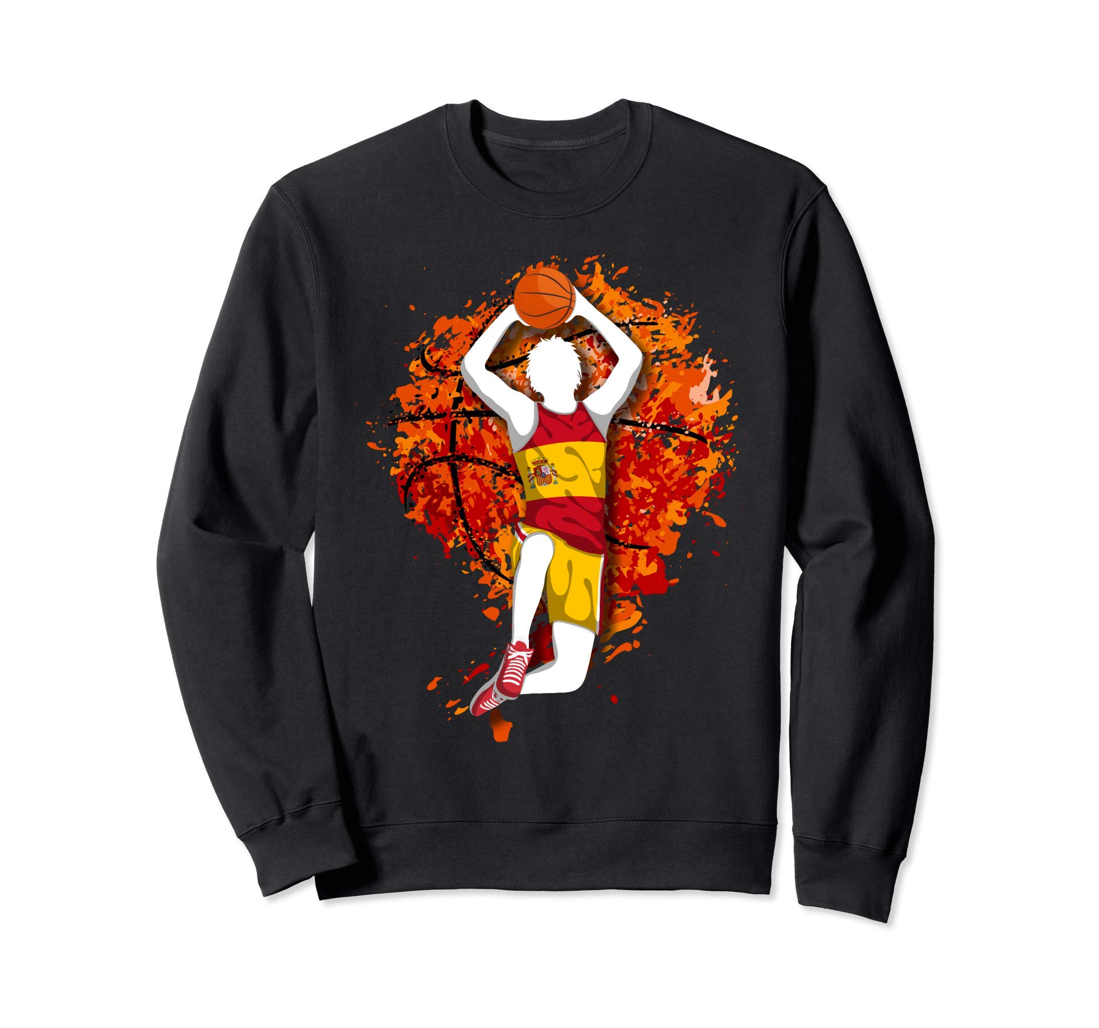 Spain Basketball Spanish National Flag Mid Air Slam Dunk Sweatshirt